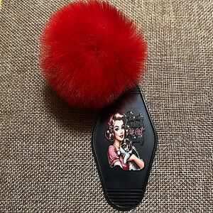 Pinup Girl Motel Keychain Only Talking To My Cat